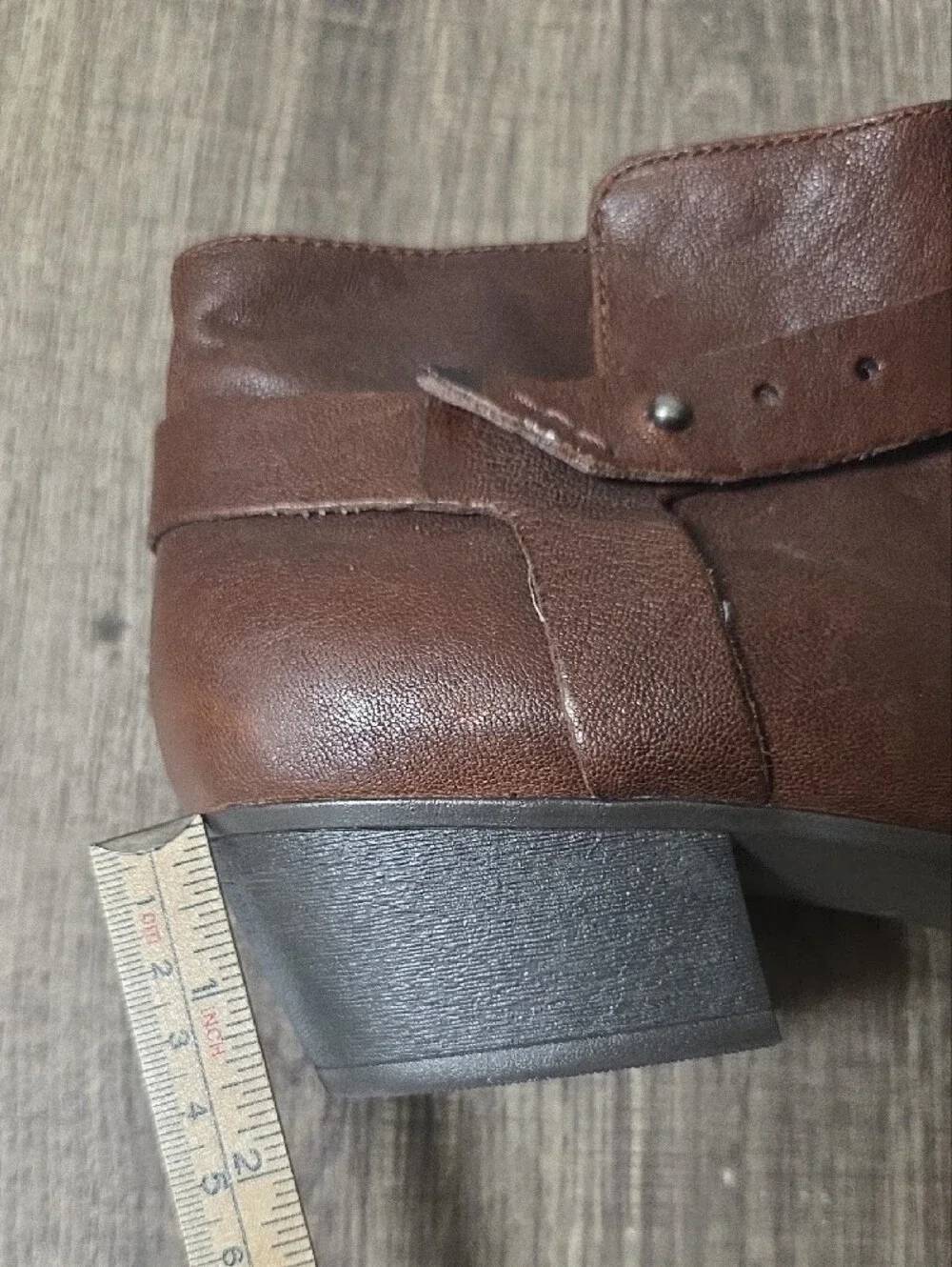 Clarks Dark Brown Leather Ankle Booties with Strap Detail Size 9
